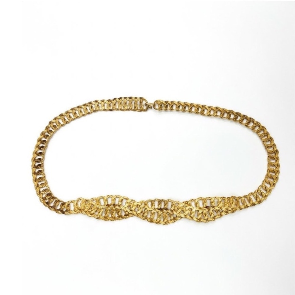 Unbranded Chain Belt Womens 36 Gold Good Woven Textured Metal Link Vintage